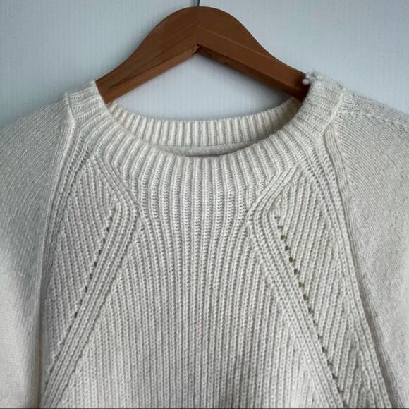 Loft Crewneck cream sweater wool alpaca blend super soft - Picture 2 of 7